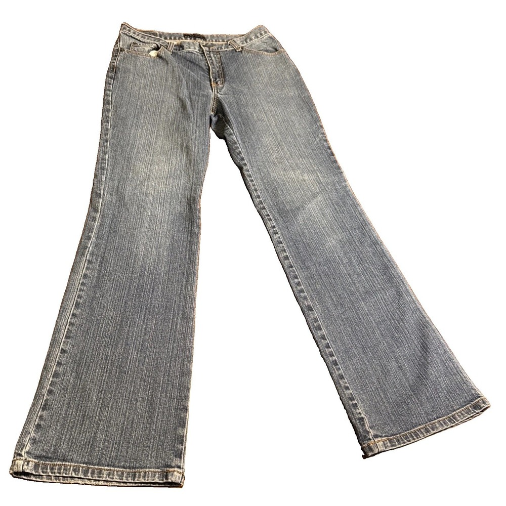 New York & Company Jeans Women's 8 Petite Blue Stretch Bootcut Low Rise